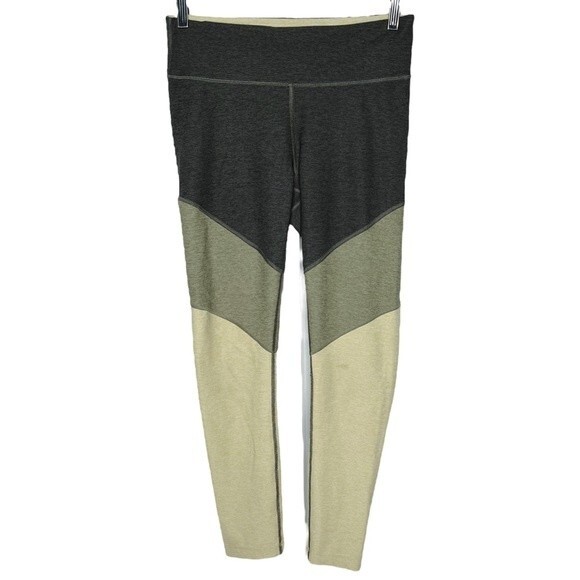 Outdoor Voices Springs 7/8 Leggings sz M * Heathered Textured Yellow Green Print - Picture 1 of 3